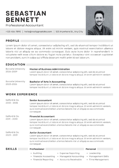 Professional CV Sample 60